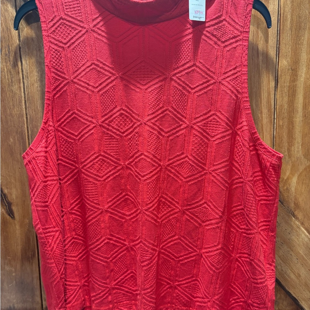Geometric Red Sleeveless Tank Top